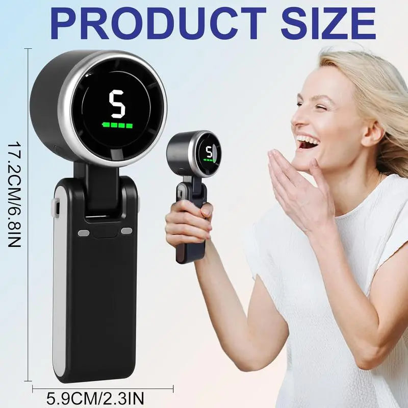 Portable Handheld Turbo Fan, 5 Gear Wind,4000Mah Battery Operated, up to 10 Working Hours, 3 in 1 Hand Fan Rechargeable with Air Turbo Tech Cooling Fan for Outdoor Activities, Travel, Working Fathersdaygift Portable Handheld Turbo Fan, 5 Gear Wind,4000Mah Battery Operated, up to 10 Working Hours, 3 in 1 Hand Fan Rechargeable with Air Turbo Tech Cooling Fan for Outdoor Activities, Travel, Working Fathersdaygift