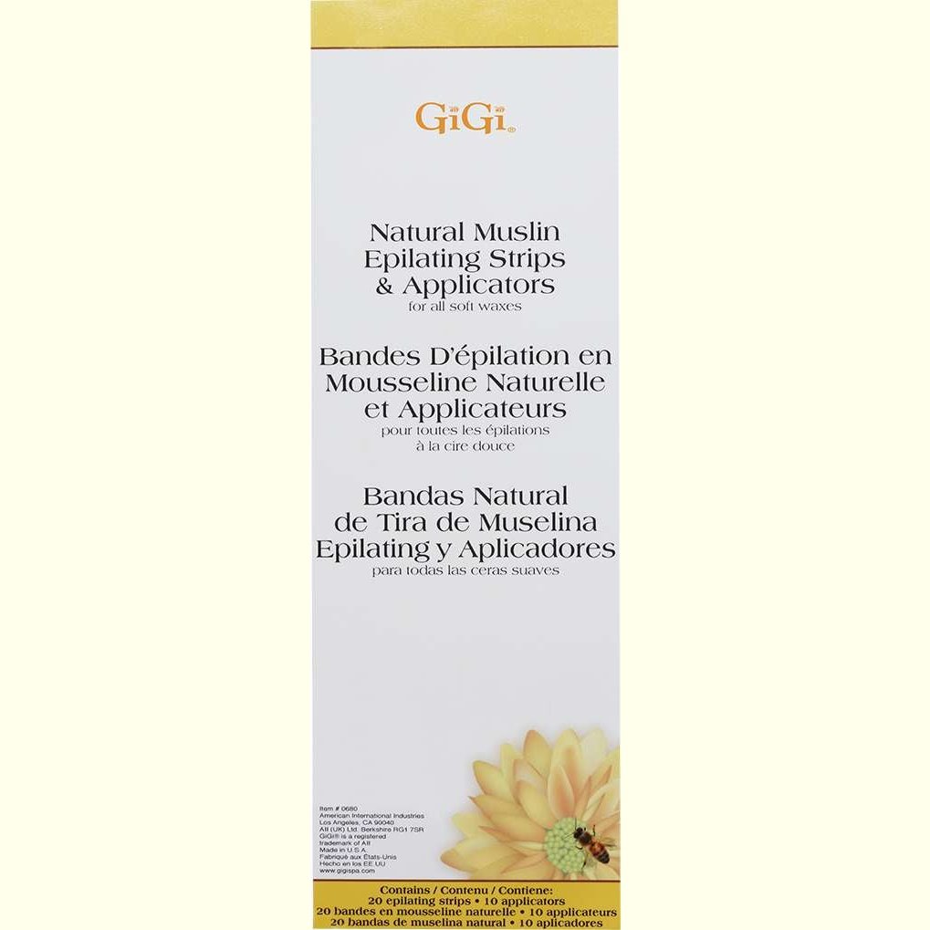 Gigi Natural Muslin Epilating Strips Applicators Gigi Natural Muslin Epilating Strips Applicators