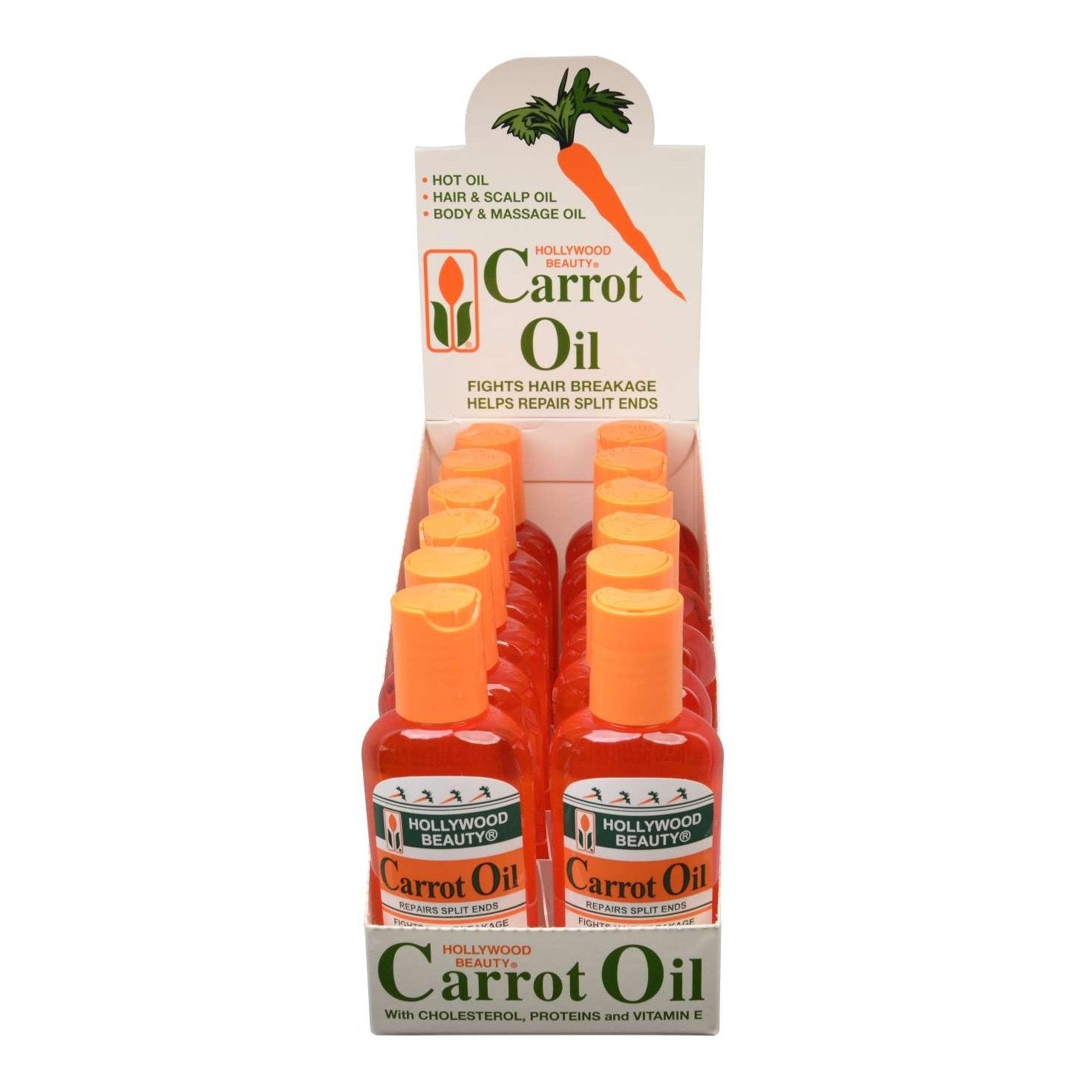 Hollywood Beauty Carrot Oil 2 Oz 12Pc Display Hollywood Beauty Carrot Oil 2 Oz 12Pc Display