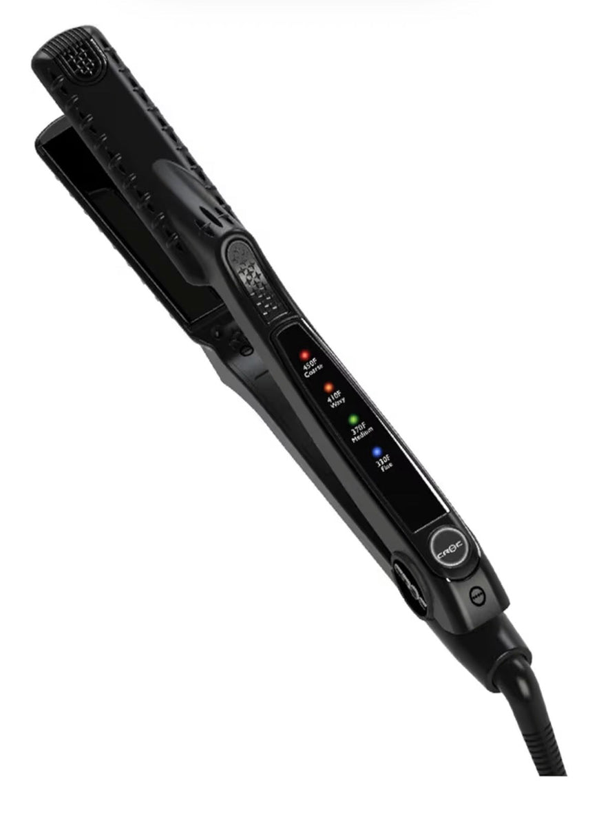 Croc Flat Iron Led Titanium Black  Sleek Shine Hair Straightener