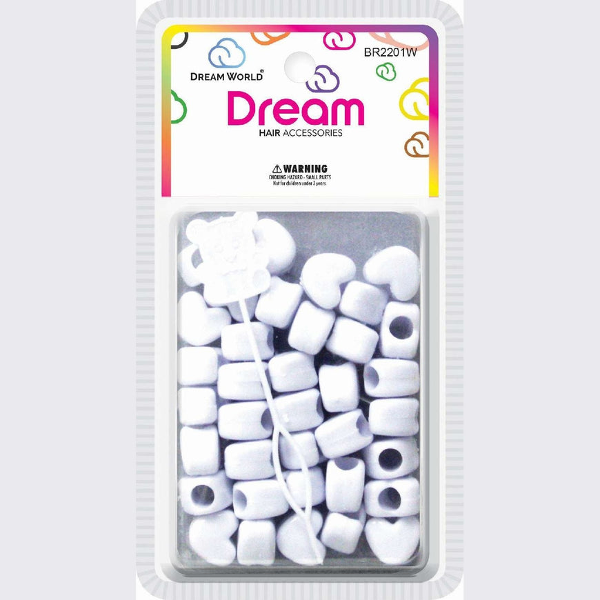 Chloe Bead Heart Big White